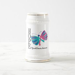 Hope Butterfly Thyroid Cancer Beer Stein