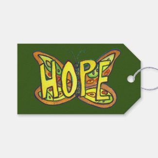 Hope Butterfly Word Art Custom Card Gift Tags