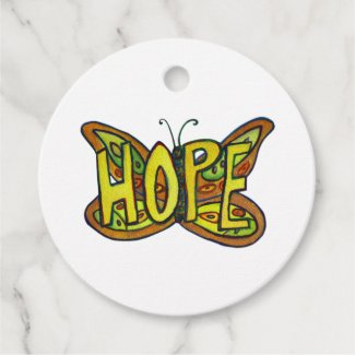 Hope Butterfly Word Art Inspirational Gift Tags