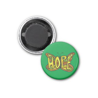 Hope Butterfly Word Art Inspirational Magnets