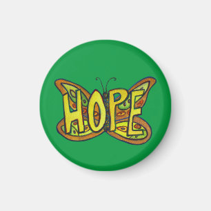 Hope Butterfly Word Art Inspirational Magnets