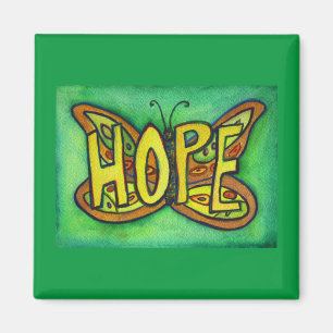 Hope Butterfly Word Art Inspirational Magnets