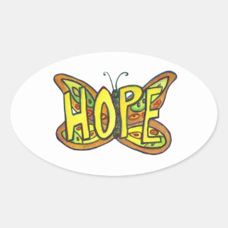 Hope Butterfly Word Art Inspirational Stickers