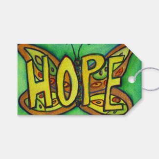 Hope Butterfly Word Custom Card Gift Tags