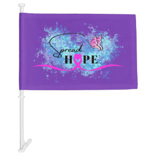 HOPE - Cancer Awareness Car Flag
