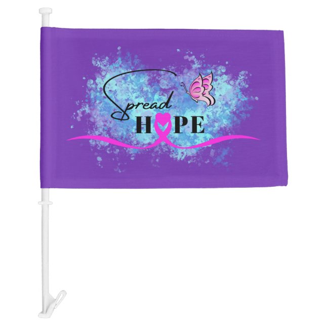 HOPE - Cancer Awareness Car Flag (Front)