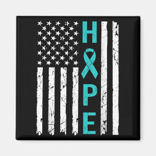Hope Cervical Cancer Awareness Usa Flag Support Te Magnet