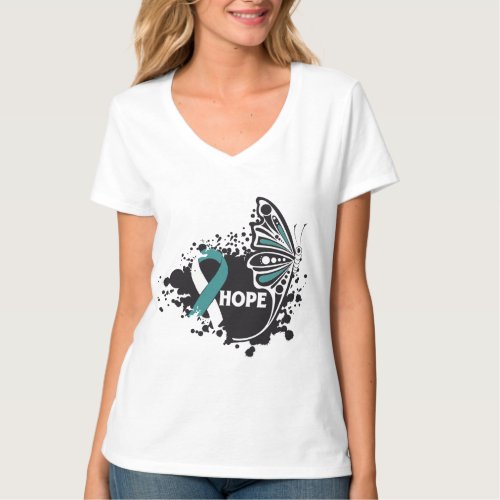 Hope Cervical Cancer Butterfly T_Shirt