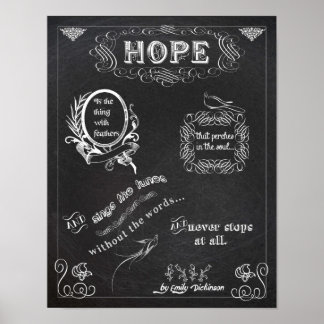 Hope chalkboard chalk board poster 11x14