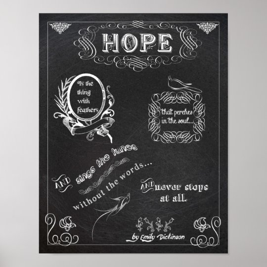 Hope chalkboard chalk board poster 11x14
