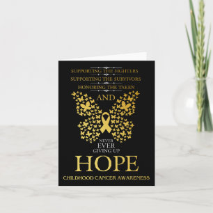 Hope Childhood Cancer Awareness Gold Ribbon  Card