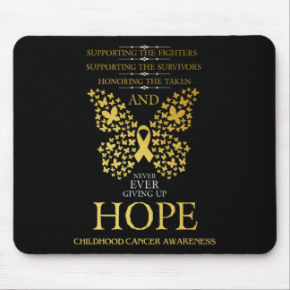 Hope Childhood Cancer Awareness Gold Ribbon  Mouse Pad
