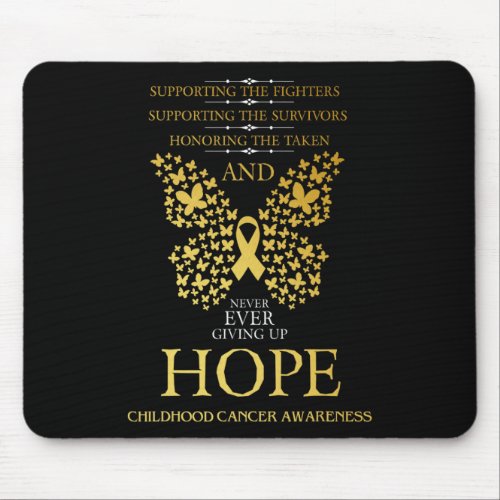 Hope Childhood Cancer Awareness Gold Ribbon  Mouse Pad