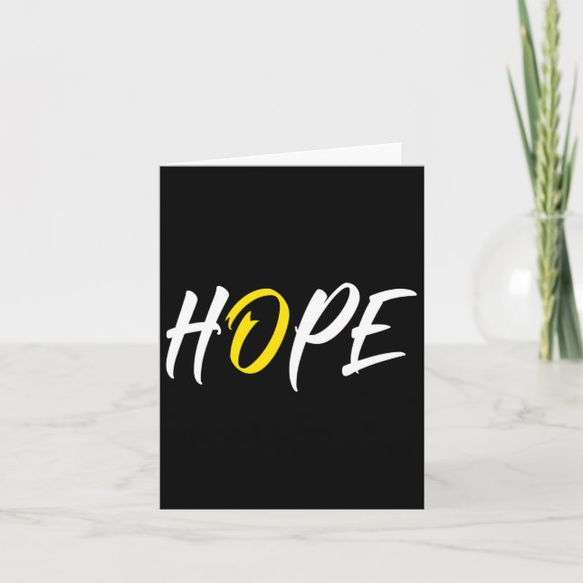 Hope Childhood Cancer Awareness Yellow Ribbon  Card (Front)