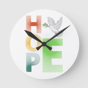 Hope - Christian Faith Inspirational Round Clock