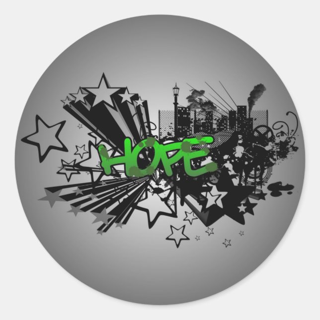 HOPE CLASSIC ROUND STICKER (Front)