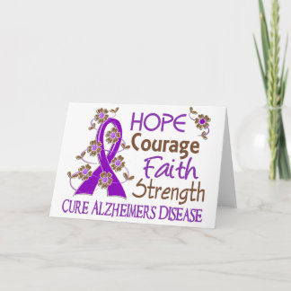 Hope Courage Faith Strength 3 Alzheimer's Disease Card