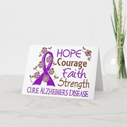 Hope Courage Faith Strength 3 Alzheimers Disease Card