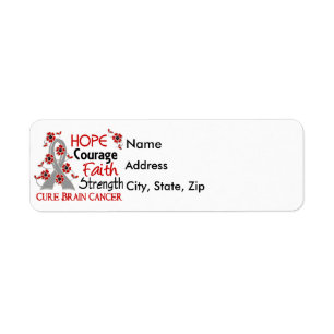 Hope Courage Faith Strength 3 Brain Cancer Label