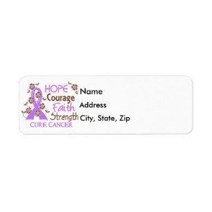 Hope Courage Faith Strength 3 General Cancer Label