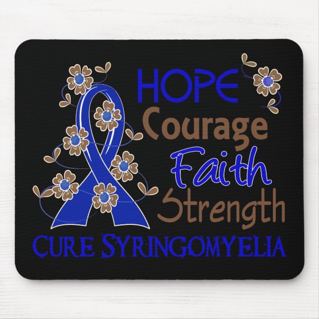 Hope Courage Faith Strength 3 Syringomyelia Mouse Pad (Front)