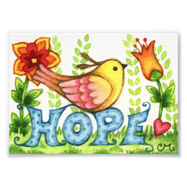 Hope - Cute Bird Print (Front)