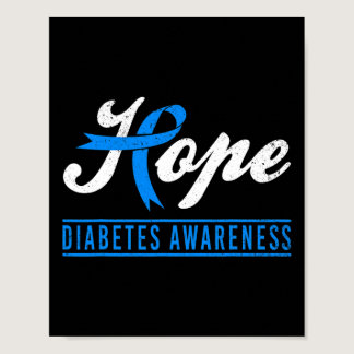 Hope Diabetes Awareness Ribbon Diabetic Type 1 T1  Poster