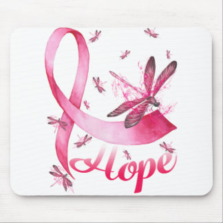 Hope Dragonfly Breast Cancer Awareness T-Shirt Mouse Pad
