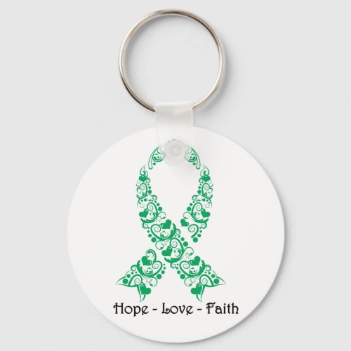 Hope Emerald Green Awareness Ribbon Keychain