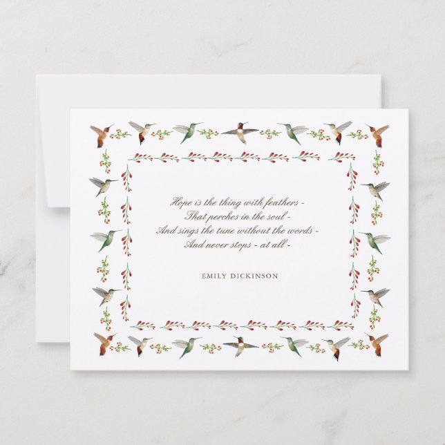 Hope Emily Dickinson  Note Card (Front)