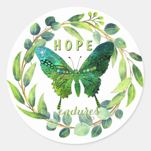 Hope Endures Floral Butterfly Stickers