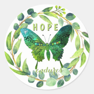 Hope Endures Floral Butterfly Stickers