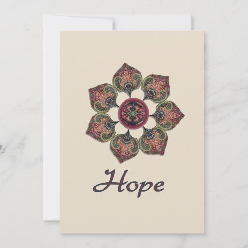 HOPE Fabric Collage Flower Inspiration Series Personalized Invitations