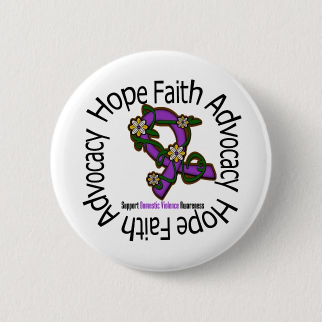 Hope Faith Advocacy Domestic Violence Button (Front)