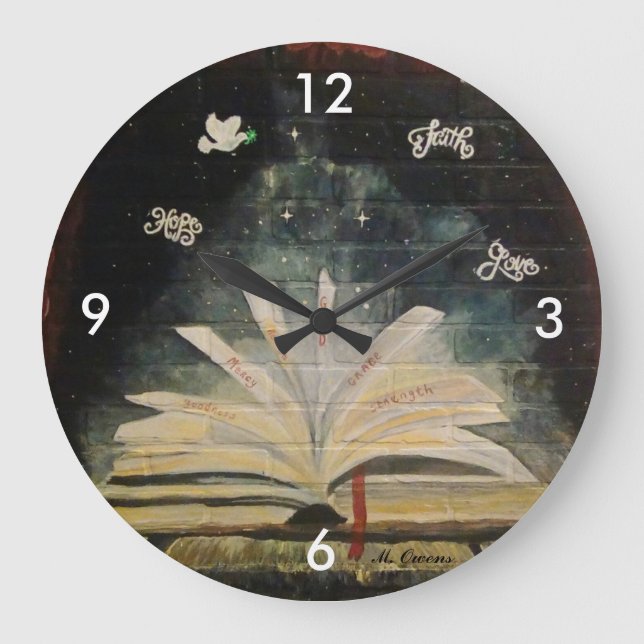 Hope, Faith and Love Wall Clock (Front)