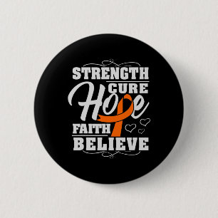 Hope Faith Believe Leukemia Cancer Awareness Ribbo Button
