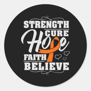 Hope Faith Believe Leukemia Cancer Awareness Ribbo Classic Round Sticker