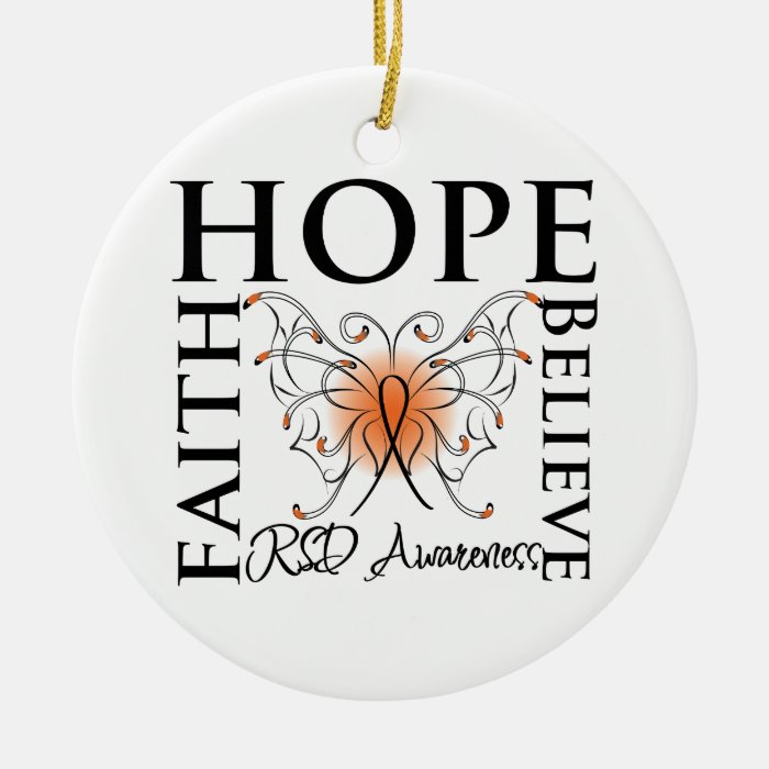 Hope Faith Believe RSD Awareness Christmas Tree Ornament