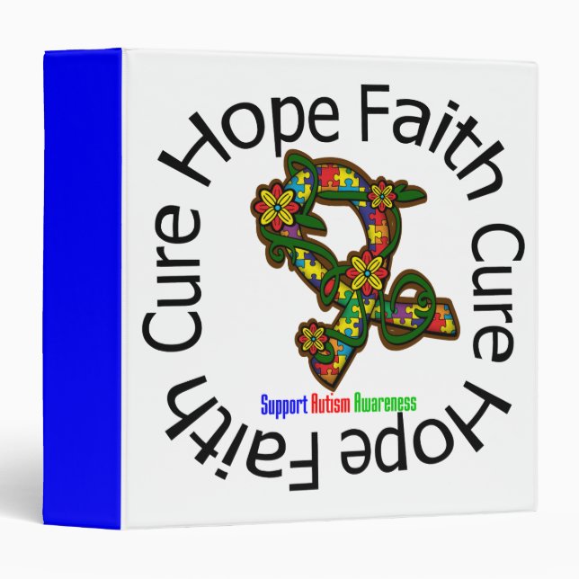 Hope Faith Cure Autism v2  Awareness Binder (Front/Spine)