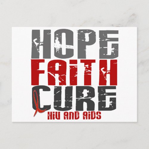 HOPE FAITH CURE HIV  AIDS T_Shirts  Apparel Postcard