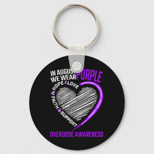 Hope Faith In August We Wear Purple Overdose Aware Keychain