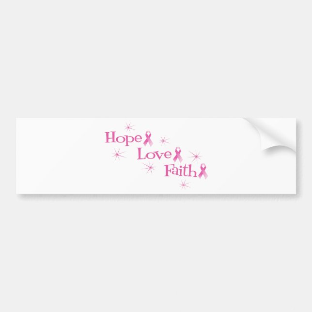Hope Faith Love Bumper Sticker (Front)