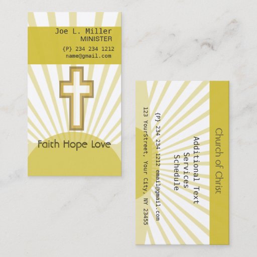 Customizable Christian Jesus Church  Cross Business Cards