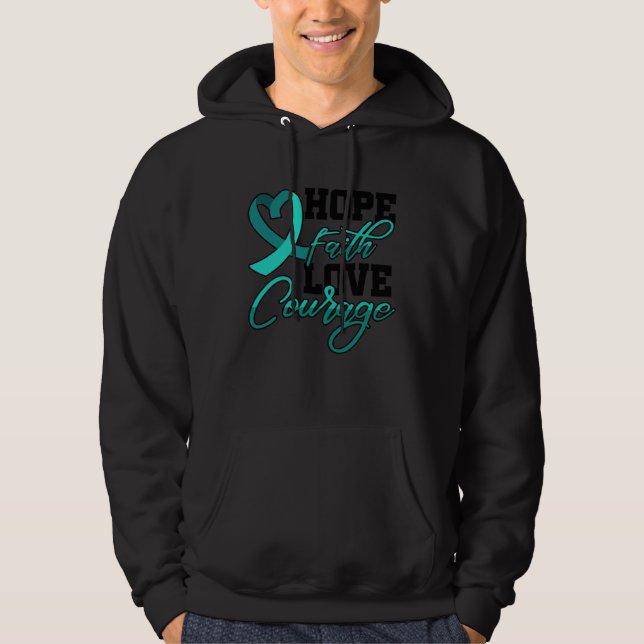 Hope Faith Love Courage PSTD Stress Awareness Mont Hoodie (Front)