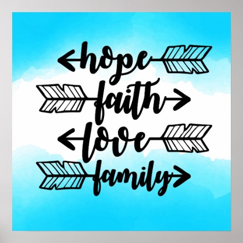 Hope Faith Love Family Poster