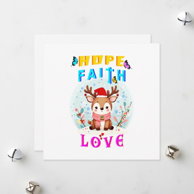 Hope Faith Love Holiday Card (Front/Back In Situ)