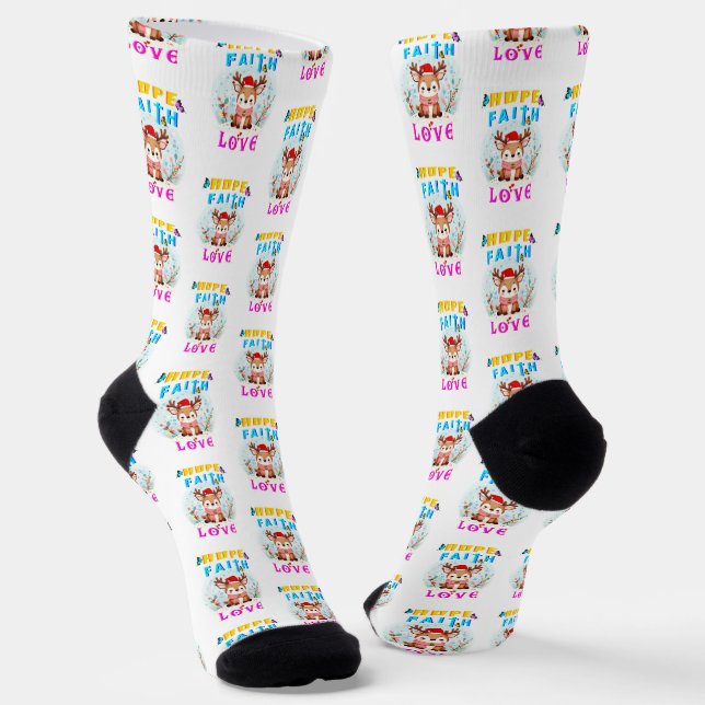 Hope Faith Love Socks (Angled)