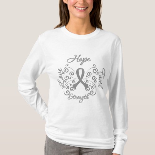 Hope Faith Love Strength Brain Cancer T_Shirt