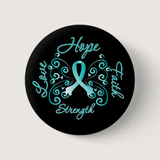 Hope Faith Love Strength Cervical Cancer Button