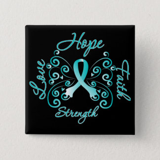 Hope Faith Love Strength Cervical Cancer Pinback Button